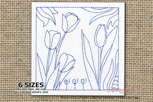 A BouquetTulip Flowers Redwork – A Designer's Review
