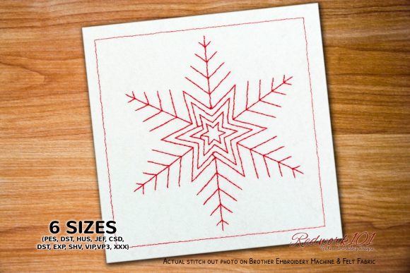 Beautiful Snowflake Redwork: A Zentangle-Inspired Design Worth Your Thread