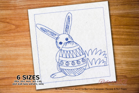 Bunny Behind Easter Egg Redwork: A Designer's Review