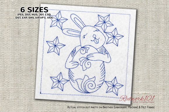 Bunny in Love with Egg Redwork: A Designer's Review