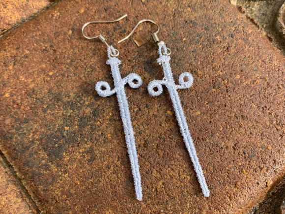 Sword Earrings: A Lace Design for Edgy Personalized Gifts
